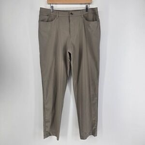 Lululemon ABC Classic-Fit Pant Men 38 Taupe Warpstreme LM5AQMT Trousers Techwear